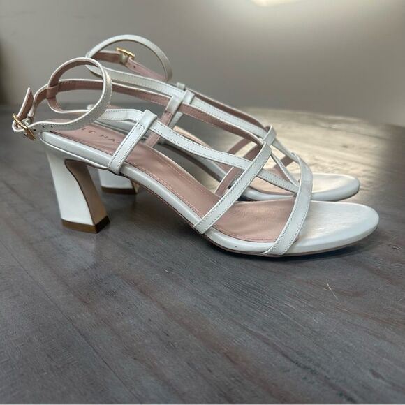 Cole Haan Amber, Ivory Strappy Heels. - Picture 5 of 10